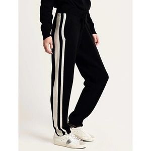 ATM Black Tuxedo Stripe Cashmere Blend Knit Pants Womens Size XS